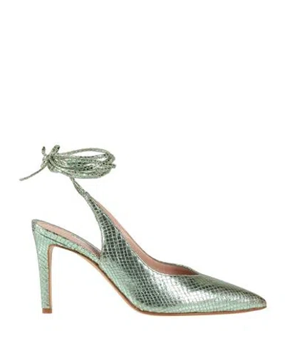 Francesco Sacco Woman Pumps Sage Green Size 6 Soft Leather
