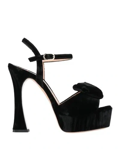Francesco Sacco Woman Sandals Black Size 6 Textile Fibers