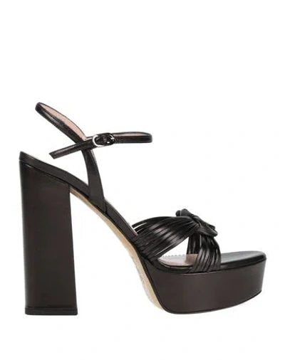 Francesco Sacco Woman Sandals Black Size 8 Leather