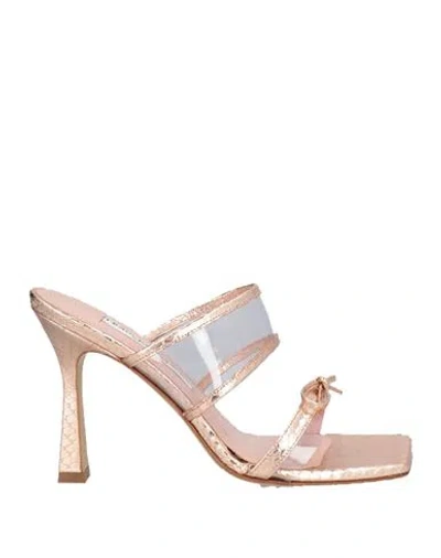 Francesco Sacco Woman Sandals Copper Size 8 Leather, Plastic In Orange