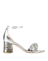 Francesco Sacco Woman Sandals Silver Size 7 Leather In Silver