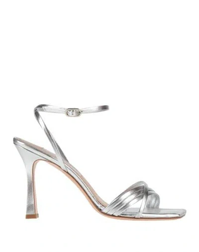 Francesco Sacco Woman Sandals Silver Size 9 Leather