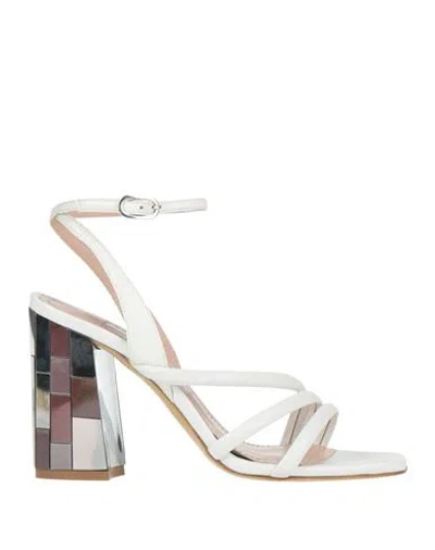 Francesco Sacco Woman Sandals White Size 7 Leather