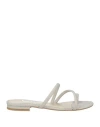 Francesco Sacco Woman Thong Sandal Platinum Size 7 Textile Fibers In Grey