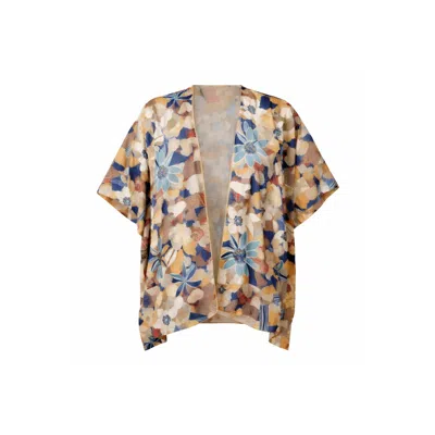 Franchetti Bond Women's Angelica Mocha & Blue Floral Jacket