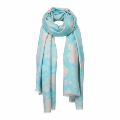 Franchetti Bond Women's Blue Cristina Turquoise Floral Print Shawl