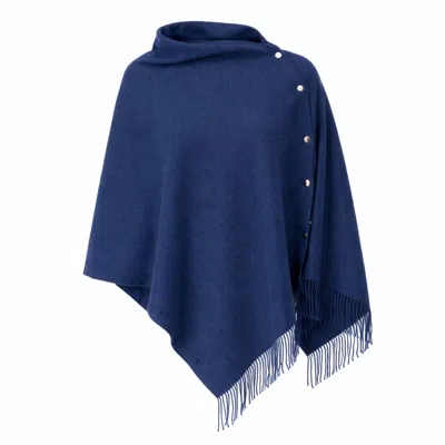 Franchetti Bond Women's Blue Gisella Navy Button Poncho
