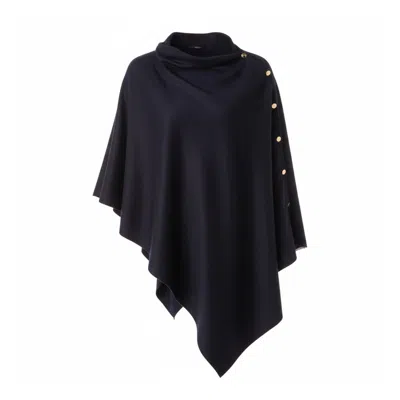 Franchetti Bond Women's Blue Gisellina Navy  Button Poncho
