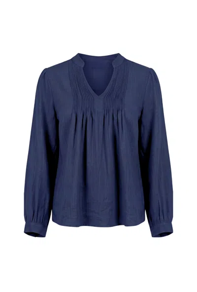 Franchetti Bond Women's Blue Lola Timeless Navy Linen Mix Shirt