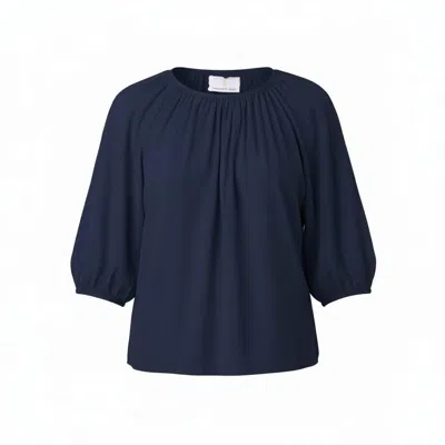 Franchetti Bond Women's Blue Maddalena Puff Sleeve Shirt In Navy