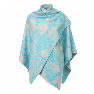 Franchetti Bond Women's Blue Susanna Turquoise Floral Print Wrap