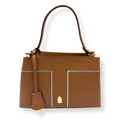 Franchetti Bond Women's Brown Gio Italian Leather Classic Tan & Cream