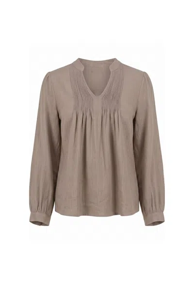 Franchetti Bond Women's Brown Lola Timeless Taupe Linen Mix Shirt
