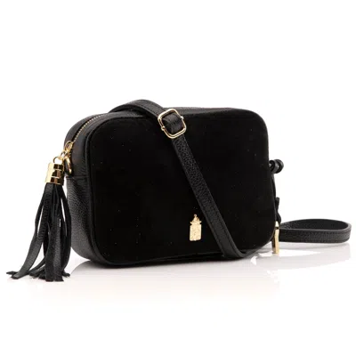 Franchetti Bond Women's Caz Italian Leather & Suede Midnight Black