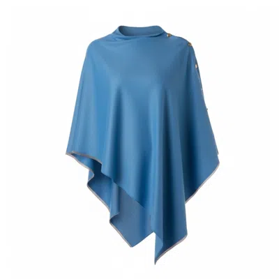 Franchetti Bond Women's Gisella Denim Blue Button Poncho