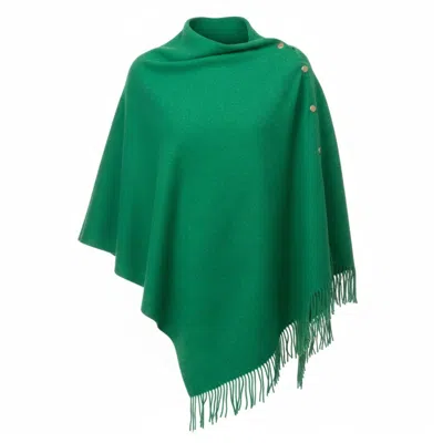 Franchetti Bond Women's Gisella Emerald Green Button Poncho