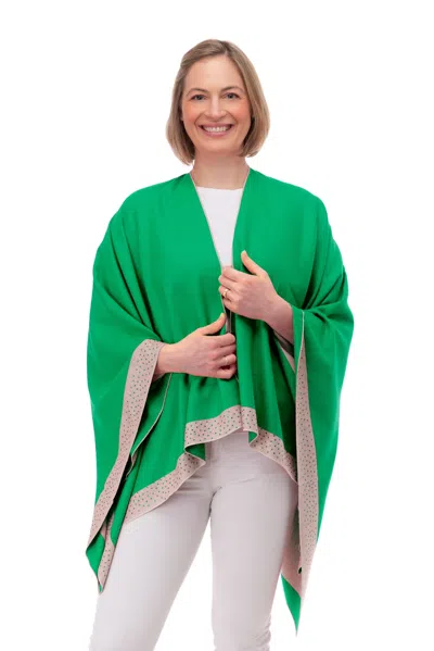 Franchetti Bond Women's Green Mia Emerald & Beige Diamante Trim Wrap