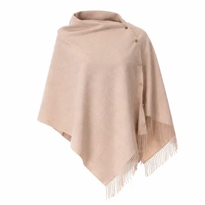 Franchetti Bond Women's Neutrals Gisella Light Mocha Button Poncho In Yellow