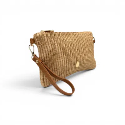 Franchetti Bond Women's Neutrals Priya Italian Raffia Clutch Bag Classic Beige In Sand