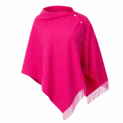 Franchetti Bond Women's Pink Gisella Fuchsia Button Poncho