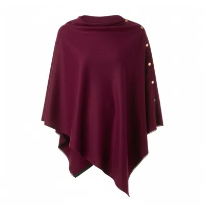 Franchetti Bond Women's Red Gisellina Burgundy  Button Poncho