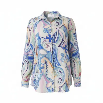 Franchetti Bond Women's Ricciarda Blue Paisley Swirl Classic Shirt