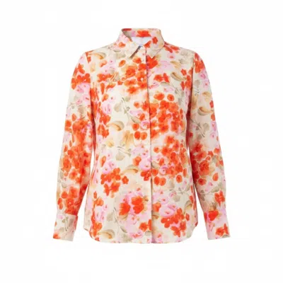 Franchetti Bond Women's Ricciarda Red Pansies Classic Shirt