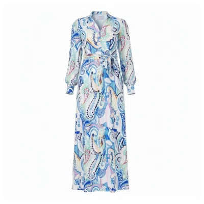 Franchetti Bond Women's Tomassa Blue Paisley Occasion Dress