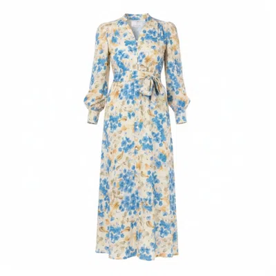 Franchetti Bond Women's Tomassa Blue Pansies Occasion Dress
