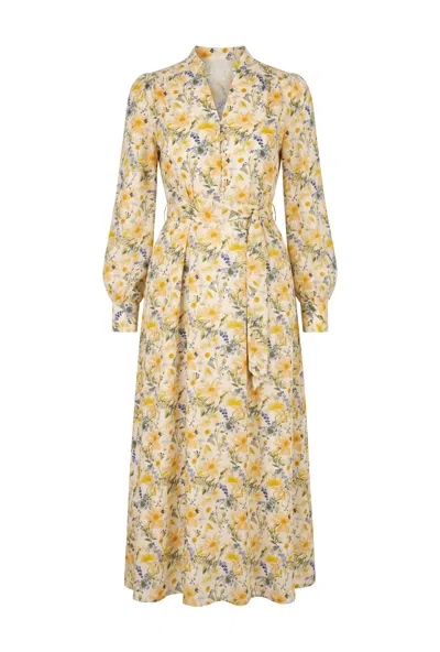 Franchetti Bond Women's Tomassa Yellow Garden Floral Occasion Dress In Multi