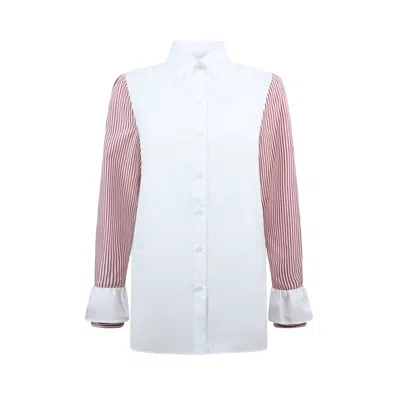 Francini_k Women's White / Red Striped Shirt In White/red