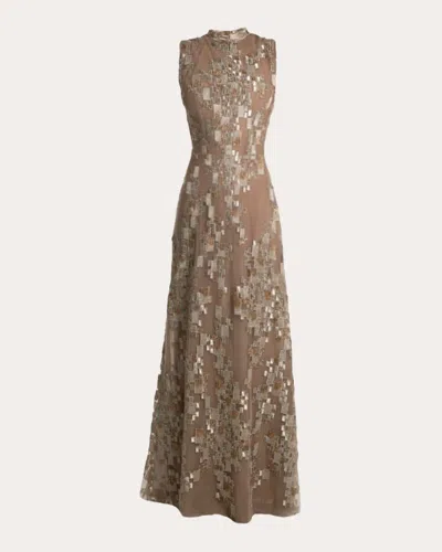 Francisco Arce Women's Heidi Embroidered Silk-tulle Gown In Gold
