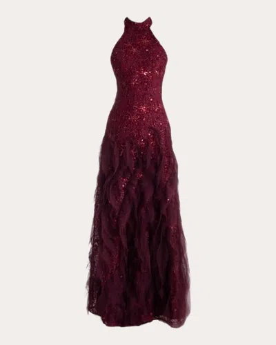 Francisco Arce Women's Kiki Embellished Wave Gown In Red