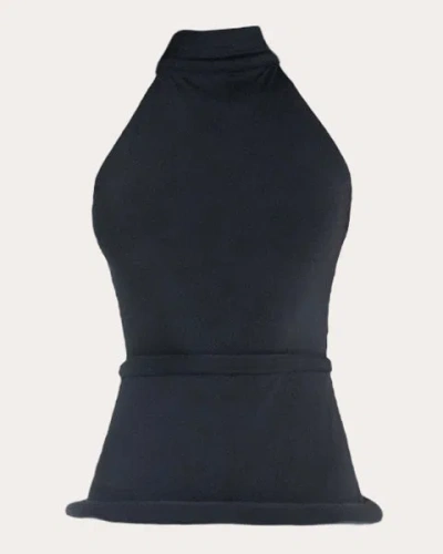 Francisco Arce Women's Mar Rolled Mock Neck Top In Black