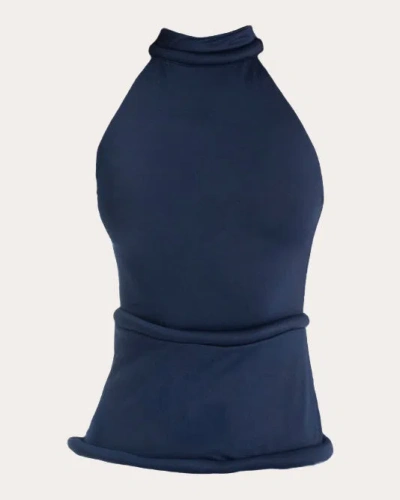 Francisco Arce Women's Mar Rolled Mock Neck Top In Blue