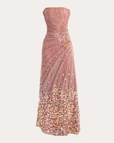 Francisco Arce Women's Myka Embellished Tulle Strapless Gown In Pink