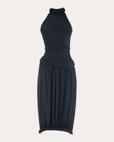 Francisco Arce Women's Yume Rolled Mock Neck Midi Dress In Black