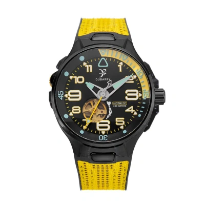 Franck Dubarry Deep Ocean Automatic Black Dial Men's Watch 02 Yellow In Black / Yellow