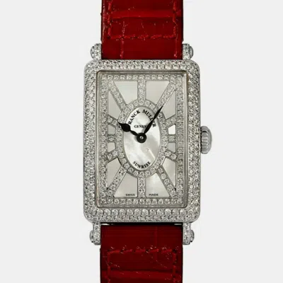 Pre-owned Franck Muller 18k White Gold Long Island 902qzsnrdcd Men's Wristwatch 23mm In Silver