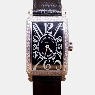Pre-owned Franck Muller Black Diamond 18k White Gold Long Island Quartz Women's Wristwatch 29 Mm