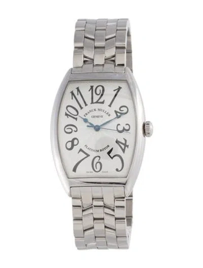 Pre-owned Franck Muller Cintre Curvex Platinum Rotor Watch, 34mm In Multi