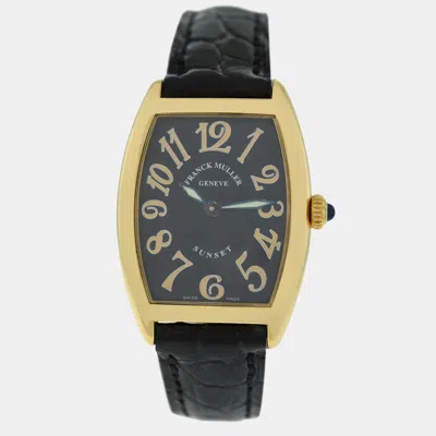 Pre-owned Franck Muller Cintree Curvex 1752qzsun Quartz Black 18k Rose Gold Women's Wristwatch