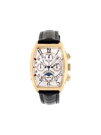 Pre-owned Franck Muller Cintrée Curvex Biretro 47mm Watch In White