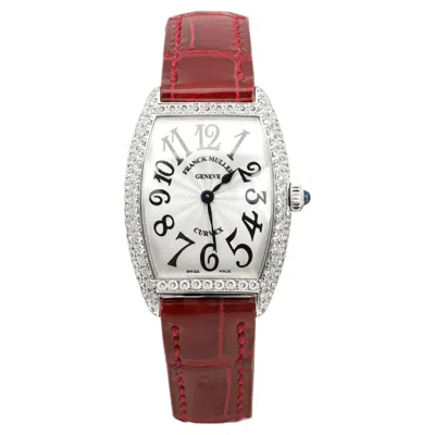 Pre-owned Franck Muller Cintree Curvex Sunset 1752 Ladies Diamond Watch 18k White Gold