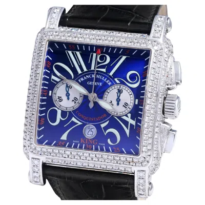 Pre-owned Franck Muller Conquistador Cortez 45mm, Ref 10000 Cc King Full Pavé Diamonds In Multi