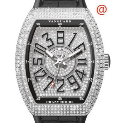 Franck Muller Crazy Hours Automatic Diamond Silver Dial Men's Watch V41chdcdacnr(diamnrac) In Black