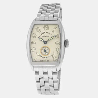 Pre-owned Franck Muller Cream Stainless Steel Casablanca 1750s6 Automatic Women's Wristwatch 28 Mm