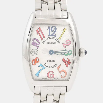 Pre-owned Franck Muller Curvex 1752qz Quartz Stainless Steel Women's Wristwatch 25 Mm In White