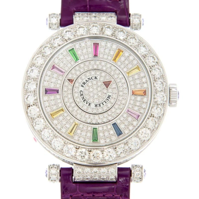 Franck Muller Double Mystery Automatic Silver Dial Watch Dm42coldrmd1rcd(og)-pur Strap In Purple