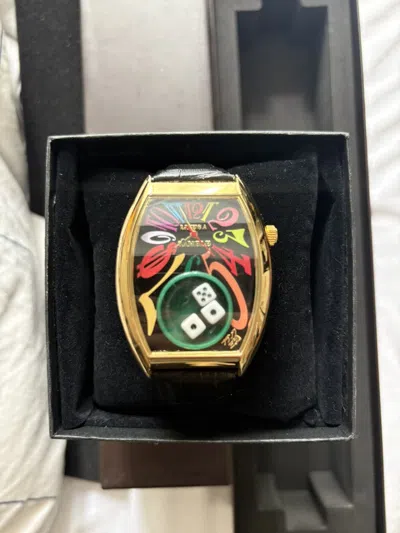 Pre-owned Franck Muller Frank Miura “life's A Gamble” Watch In Gold